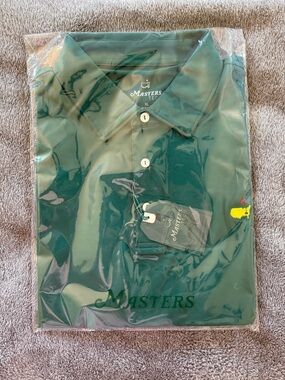 Masters Deep Green Polo with Yellow Logo Accent